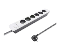 QOLTEC Listwa zasilająca - 6 gniazd, 1.8m, biało-szara 50297 - 1122536 - zdjęcie 1
